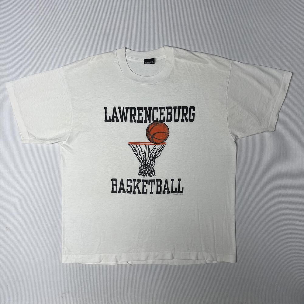 Vintage 80s Screen Stars Best Shirt Mens XL White Lawrenceburg Basketball Tee